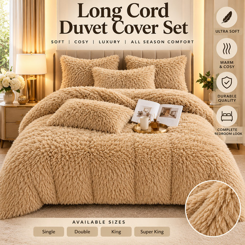 3pc long cord shaggy - long, duvet