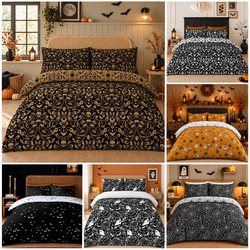 Damask halloween duvet cover - damask,